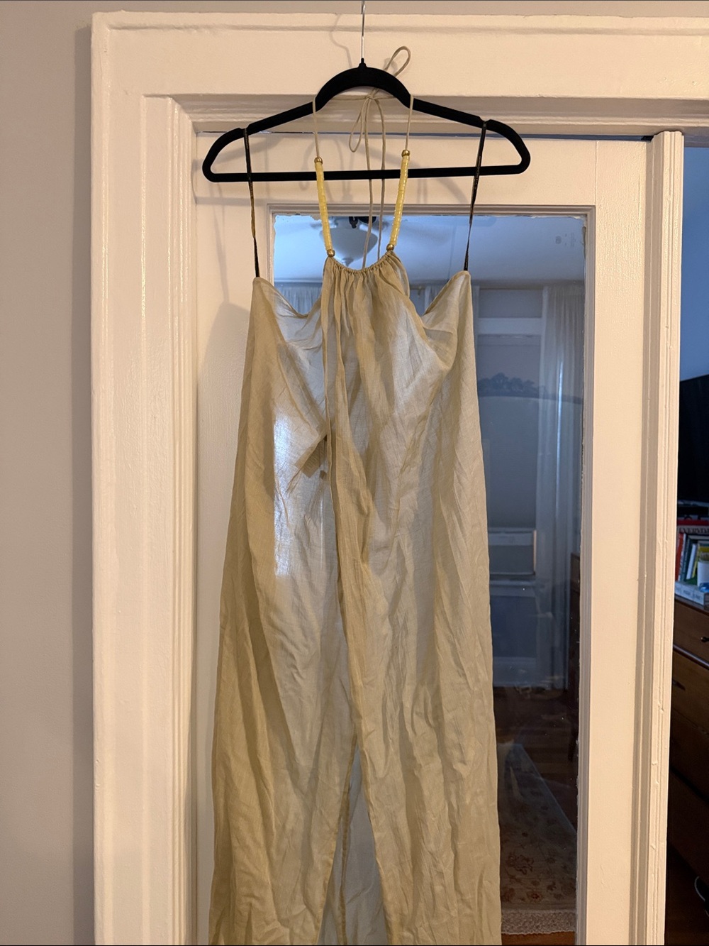 Lightweight Sheer Halter coverup  in Pale sea foam green